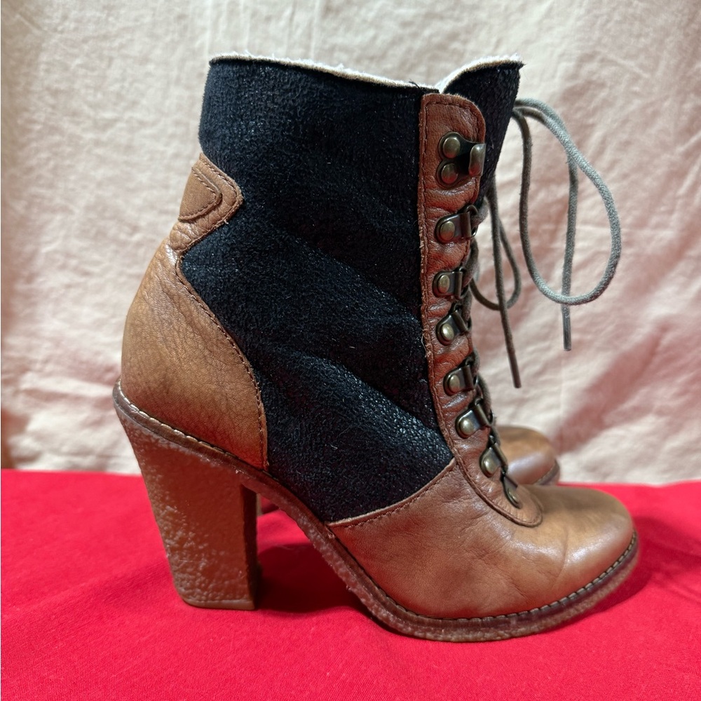 Sam Edelman Two-Tone Lace-Up Boots
